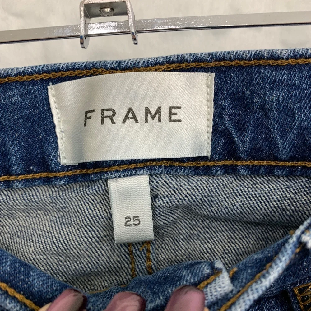 Frame Le Garcon Mid-Rise Boyfriend Jean in Othello Sz 25